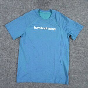 Lululemon Shirt Adult Large Blue Short Sleeve Metal Vent Burn Boot Camp Mens